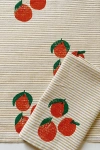 Julie Peach Block Printed Tangerine Stripe Napkin Set In Cream At Urban Outfitters