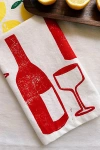 Julie Peach Block Printed Wine Napkin Set In White At Urban Outfitters