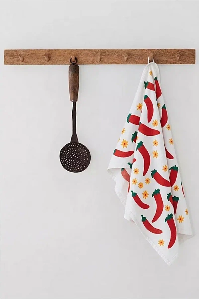 Julie Peach Chilis Tea Towel At Urban Outfitters In Multi