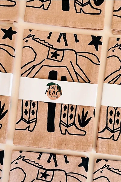 Julie Peach Desert Tea Towel In Khaki At Urban Outfitters In Neutral