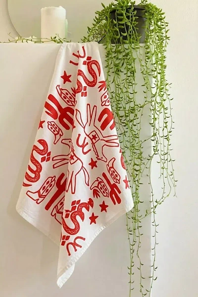 Julie Peach Desert Tea Towel In Red At Urban Outfitters In Multi