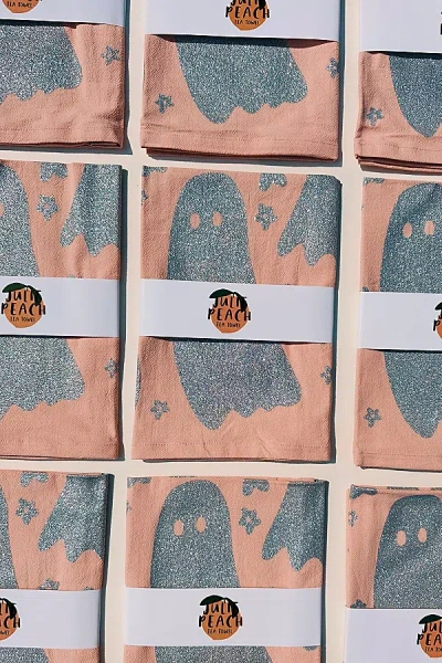 Julie Peach Disco Ghosts Tea Towel In Pink At Urban Outfitters