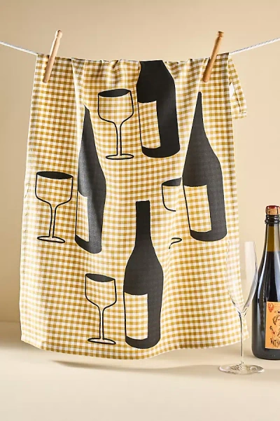 Julie Peach Wine Dish Towel In Brown