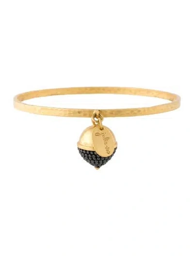 Pre-owned Julie Vos Acorn Charm Bangle Bracelet, 8" In Multi