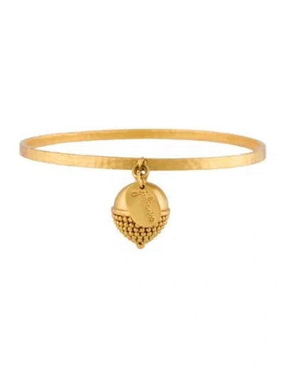 Pre-owned Julie Vos Acorn Charm Bangle Bracelet, 8" In Multi