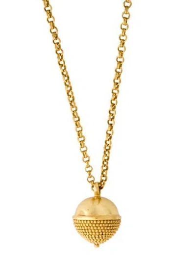Pre-owned Julie Vos Acorn Pendant Necklace, 35.5" In Multi