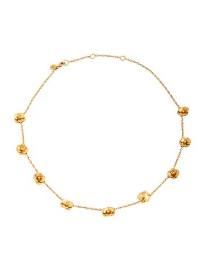 Pre-owned Julie Vos Bloom Delicate Station Necklace, 18" In Multicolor