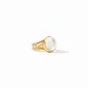 Julie Vos Cabochon Ring In Iridescent Clear Crystal In White