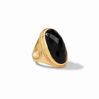 Julie Vos Cannes Statement Ring In Obsidian Black