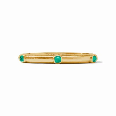Julie Vos Catalina Hinge Bangle In Iridescent Emerald Green