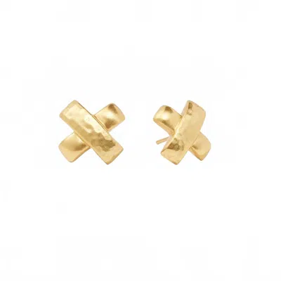 Julie Vos Catalina X Stud Earring In Gold