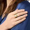 Julie Vos Cheval Statement Ring In Iridescent Clear Crystal In Gold