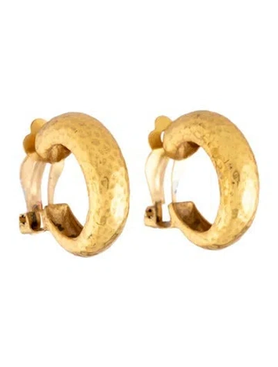 Pre-owned Julie Vos Clip-on Hoop Earrings In Multicolor
