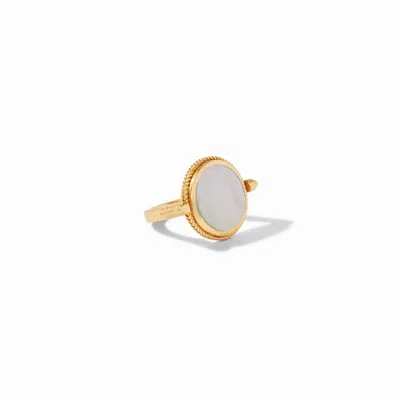 Julie Vos Coin Revolving Ring In Gold/mother Of Pearl
