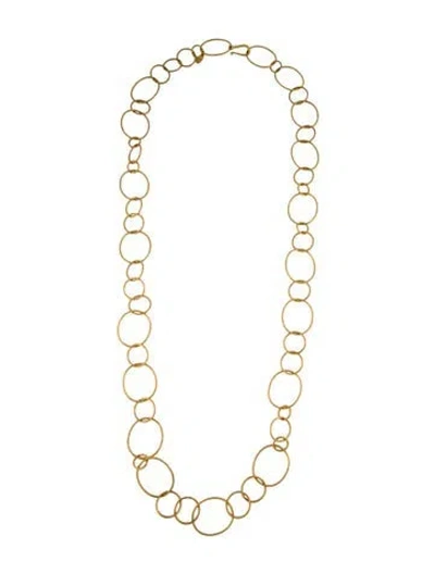 Pre-owned Julie Vos Colette Textured Link Necklace, 36" In Multi