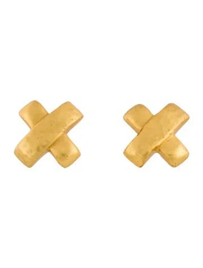 Pre-owned Julie Vos Cross Stud Earrings In Multi