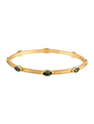 Pre-owned Julie Vos Crystal Bangle Bracelet, 8.25" In Multi