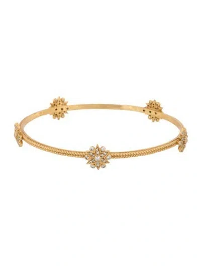 Pre-owned Julie Vos Crystal Bangle Bracelet, 8.25" In Multicolor