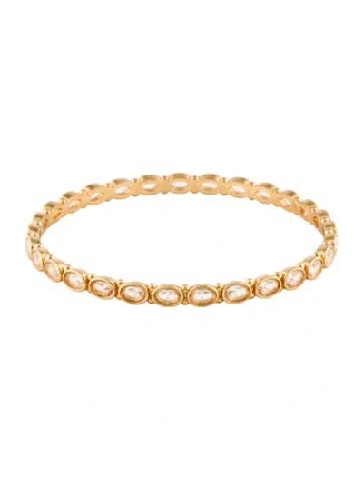 Pre-owned Julie Vos Crystal Bangle Bracelet, 8.75" In Transparent