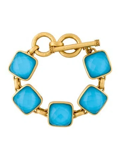 Pre-owned Julie Vos Crystal Chavel Link Bracelet, 7.5" In Multi