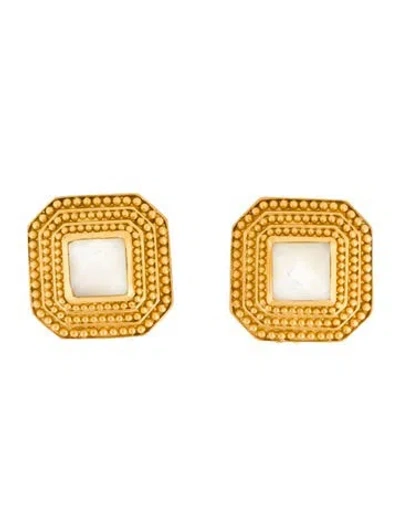 Pre-owned Julie Vos Crystal Clip-on Earrings In Multi
