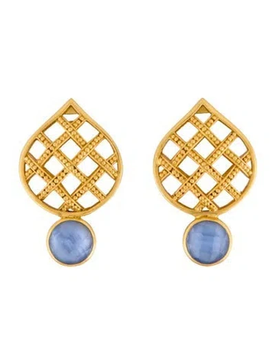 Pre-owned Julie Vos Crystal Clip-on Earrings In Multi