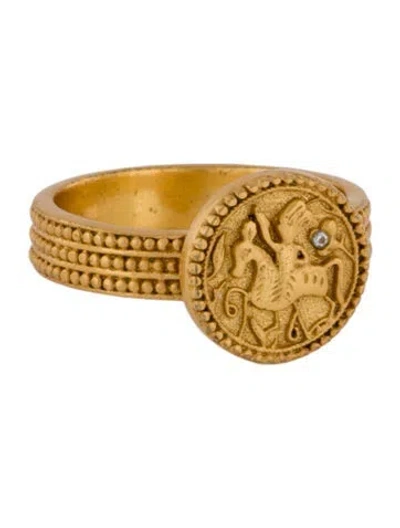 Pre-owned Julie Vos Crystal Coin Cocktail Ring In Multi