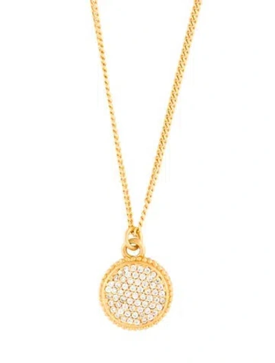 Pre-owned Julie Vos Crystal Fleur De Lis Solitaire Pendant Necklace, 18" In Clear