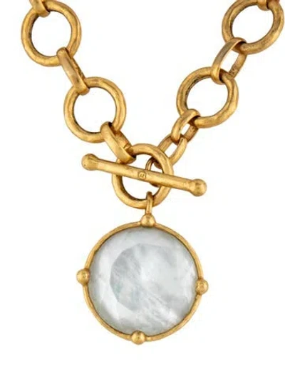 Pre-owned Julie Vos Crystal Honeybee Pendant Statement Necklace, 19" In Multicolor