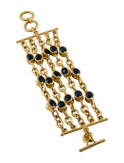 Pre-owned Julie Vos Crystal Multistrand Bracelet In Blue