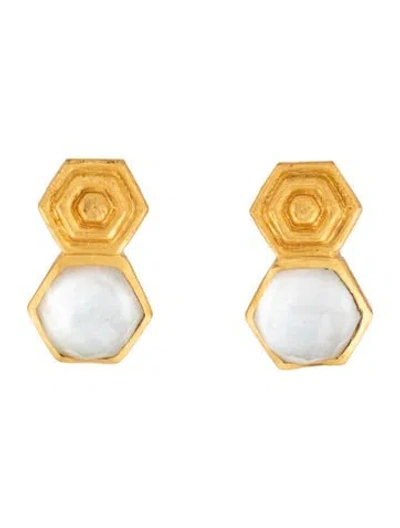 Pre-owned Julie Vos Crystal Palladio Earrings In Multicolor