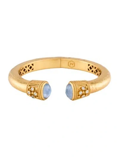 Pre-owned Julie Vos Crystal Paris Luxe Demi Hinged Cuff Bracelet, 6.75" In Multi