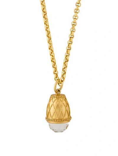 Pre-owned Julie Vos Crystal Pendant Necklace, 36" In Multi