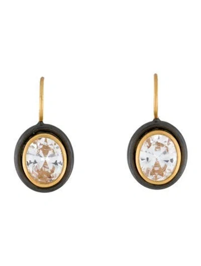 Pre-owned Julie Vos Crystal Tribeca Drop Earrings W/ Tags In Multi