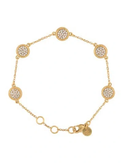 Pre-owned Julie Vos Crystal Two Tone Station Bracelet, 7" In Multicolor
