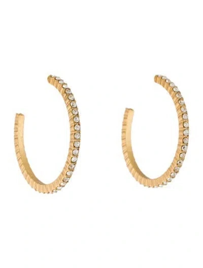 Pre-owned Julie Vos Crystal Windsor Hoop Earrings In Multi
