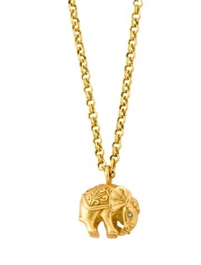 Pre-owned Julie Vos Cubic Zirconia Elephant Pendant Necklace, 36" In Multi