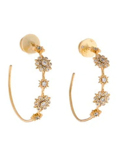 Pre-owned Julie Vos Cubic Zirconia Hoop Earrings In Multi