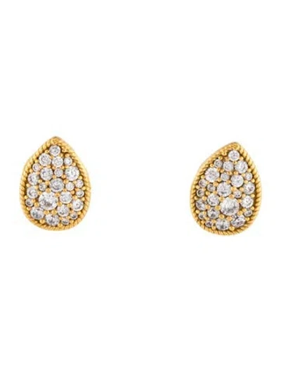 Pre-owned Julie Vos Cubic Zirconia 'pavé Teardrop' Stud Earrings In Transparent