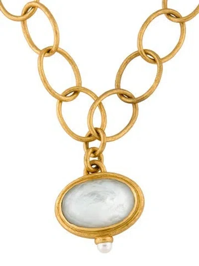Pre-owned Julie Vos Cultured Pearl & Crystal Pendant Necklace, 19.5" In Multi