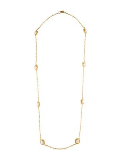 Pre-owned Julie Vos Cultured Pearl Station Necklace, 36", 36" In Multi