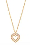 JULIE VOS ESME HEART PEARL SOLITAIRE NECKLACE IN WHITE