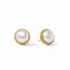 Julie Vos Fleur De Lis Stud In Pearl In Sand