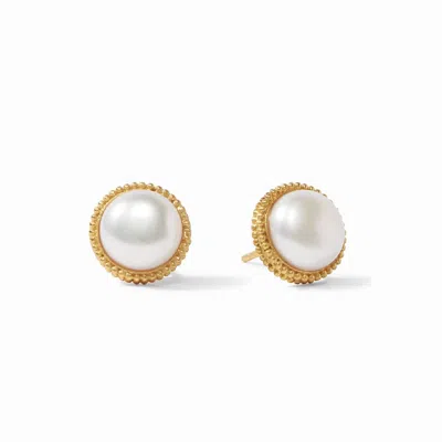 Julie Vos Fleur De Lis Stud In Pearl In Sand