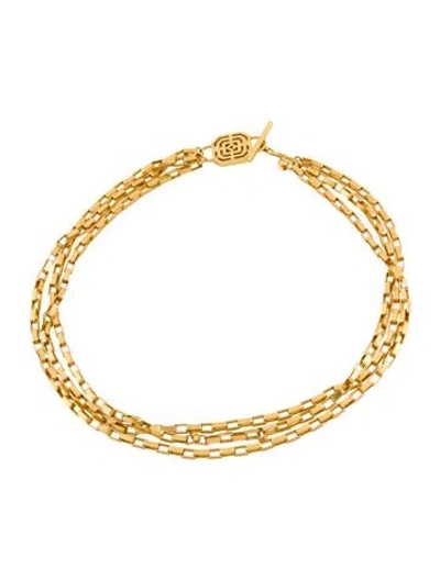 Pre-owned Julie Vos Geneva Triple Strand Collar Necklace, 21" In Multi