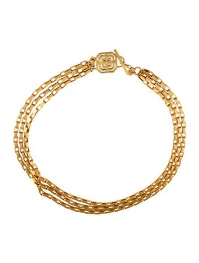 Pre-owned Julie Vos Geneva Triple Strand Collar Necklace, 21" In Multicolor