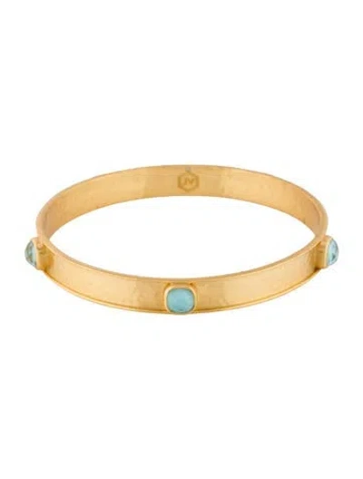 Pre-owned Julie Vos Glass "catalina" Bangle Bracelet, 8.5" In Multi