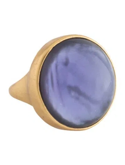 Pre-owned Julie Vos Glass Cocktail Ring In Blue