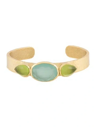 Pre-owned Julie Vos Glass Cuff Bracelet, 6.25" In Multi