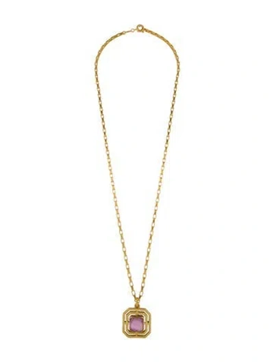 Pre-owned Julie Vos Glass Doublet Geneva Pendant Necklace, 36" In Multi